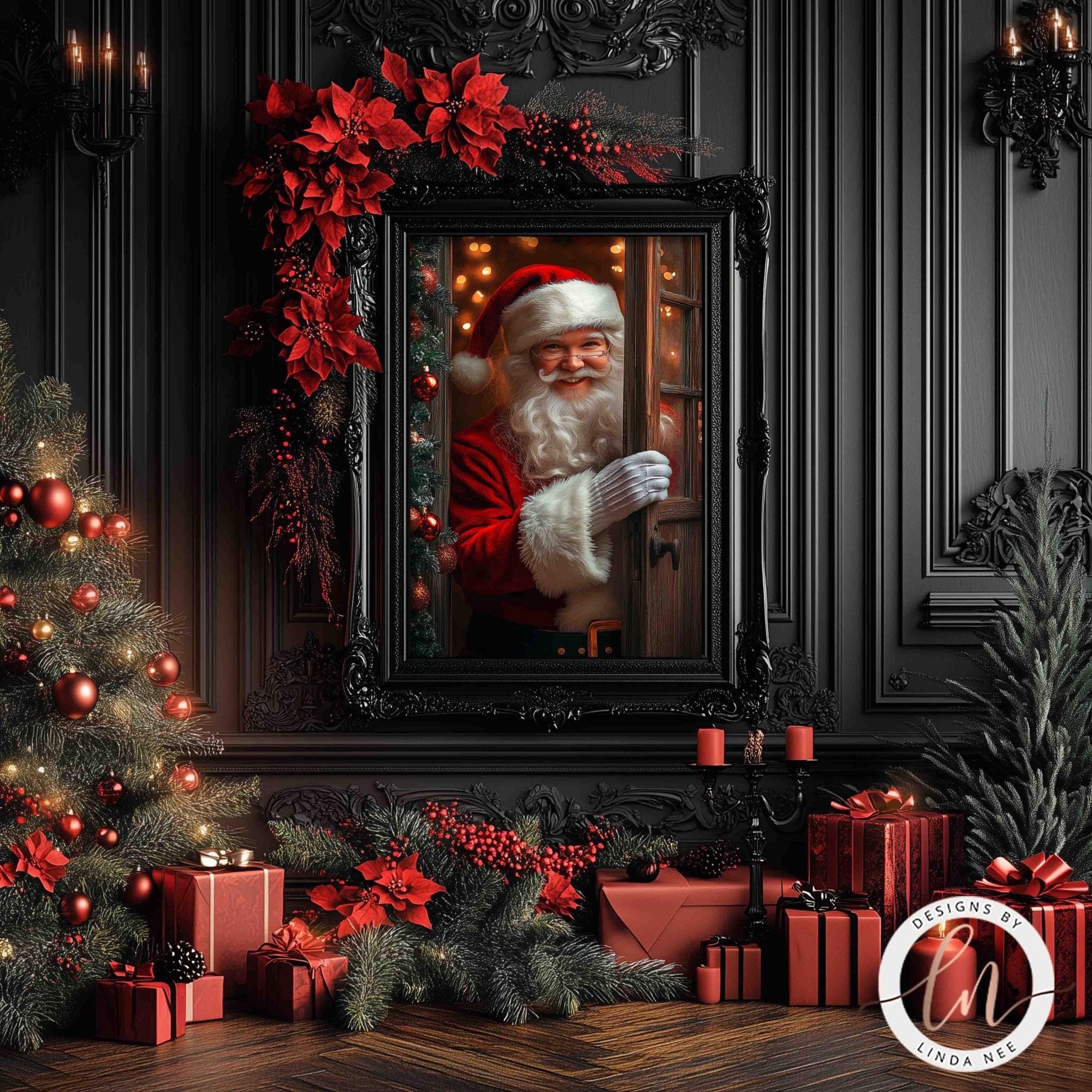 Vintage Santa Claus Portrait - Victorian Christmas Wall Art