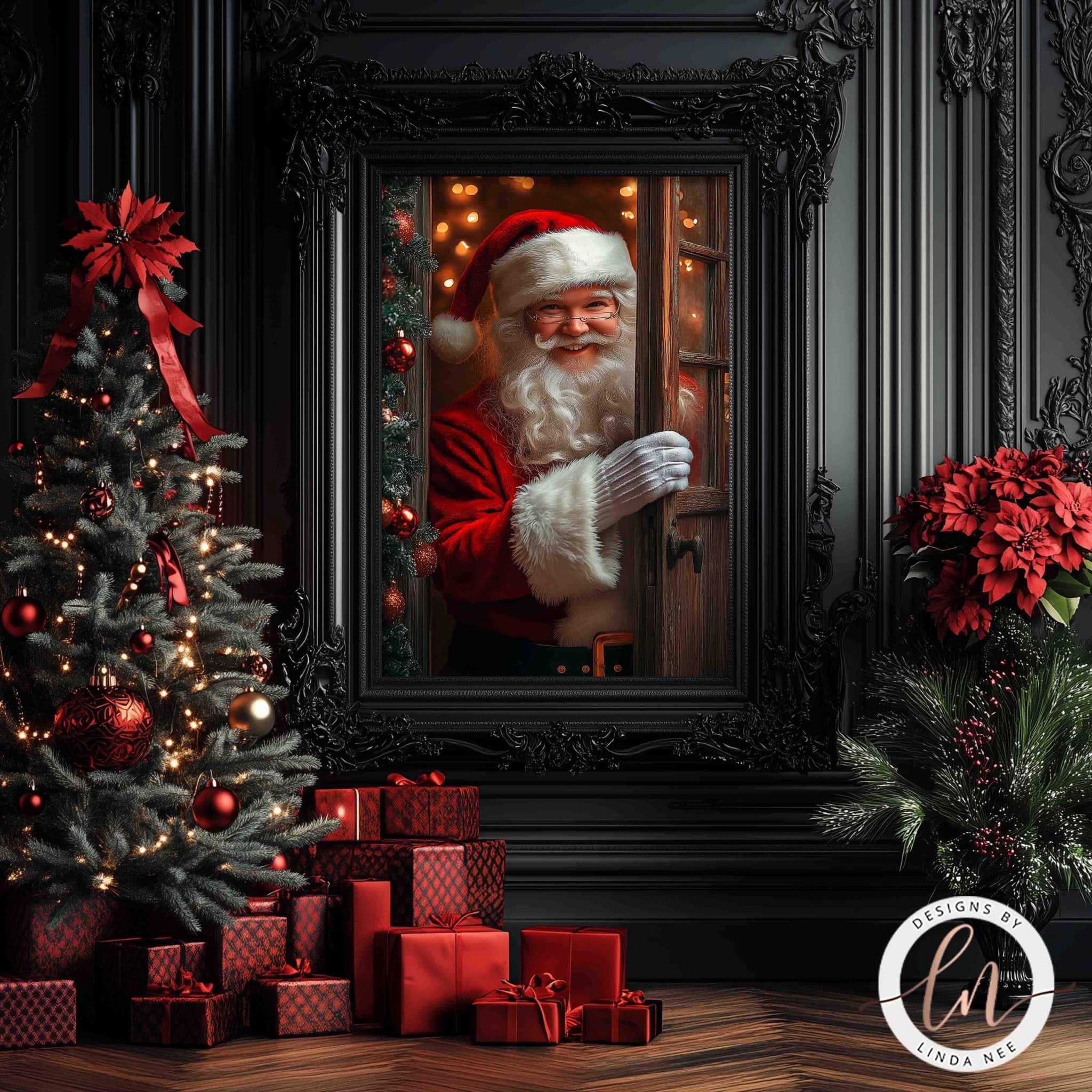 Vintage Santa Claus Portrait - Victorian Christmas Wall Art