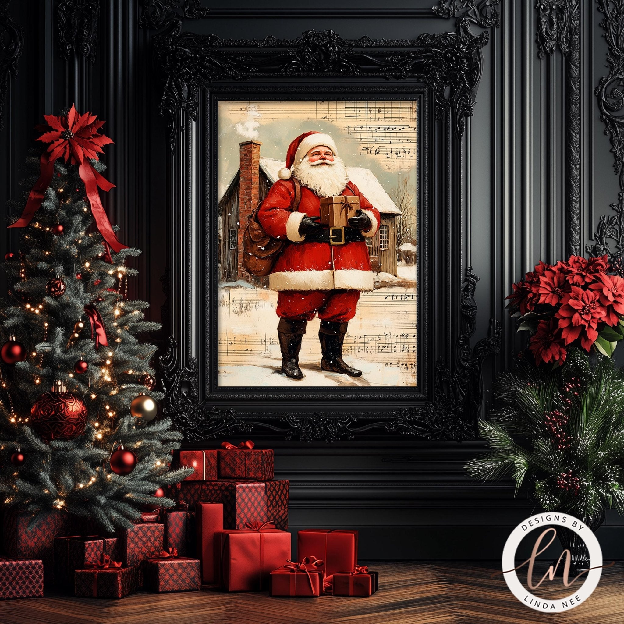 Vintage Santa Claus Wall Art - Metal & Fine Art for Holiday Decor