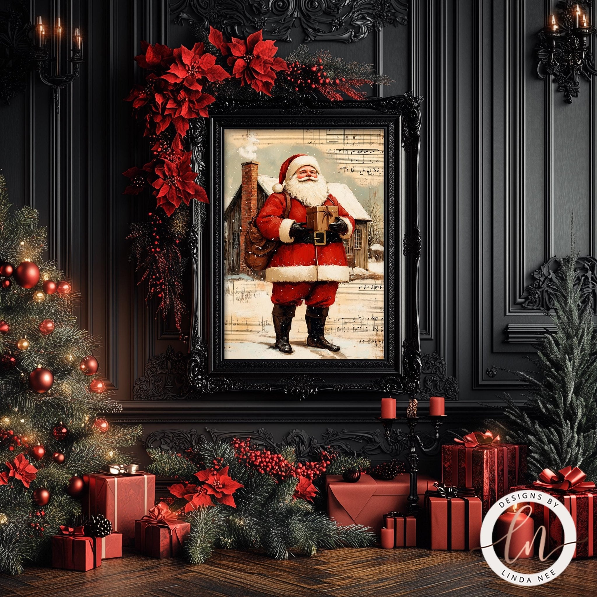 Vintage Santa Claus Wall Art - Metal & Fine Art for Holiday Decor