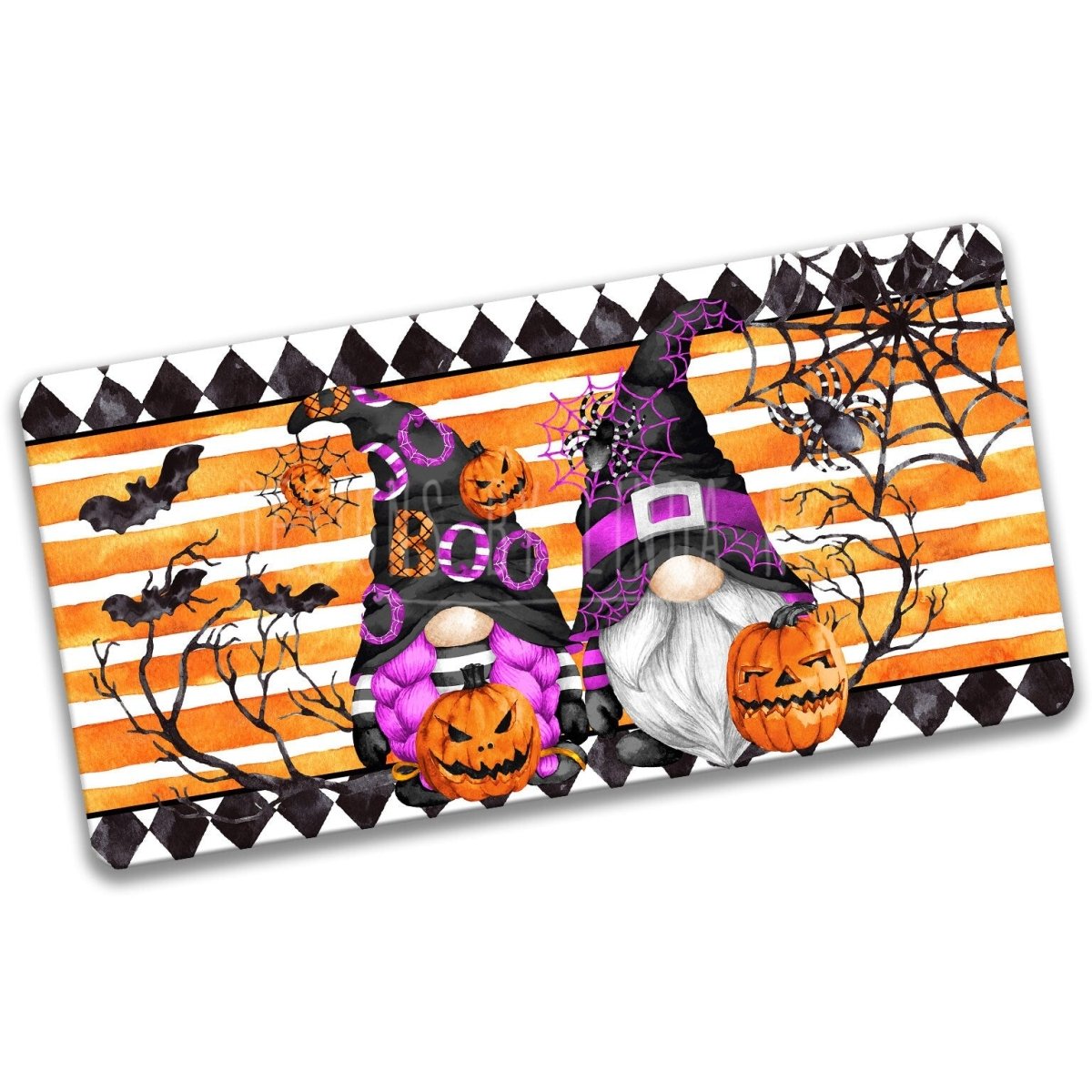 Witch Gnome Couple Halloween Sign