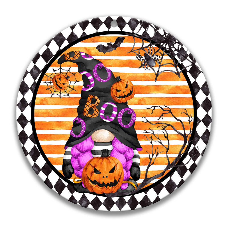 Boo Witch Gnome Wreath Sign
