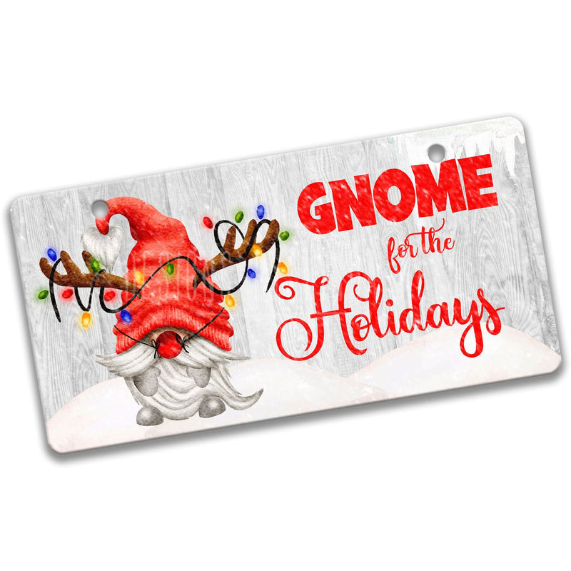 Gnome for the Holidays Christmas Light Antler Sign