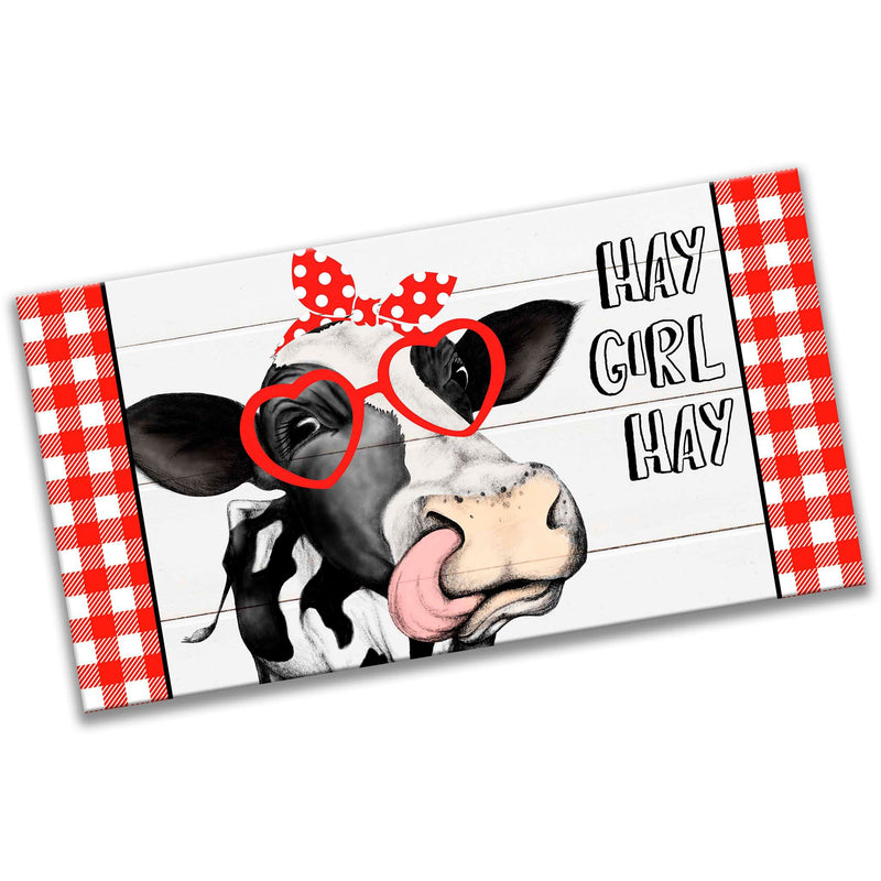 Sassy Cow In Red Heart Shades Sign