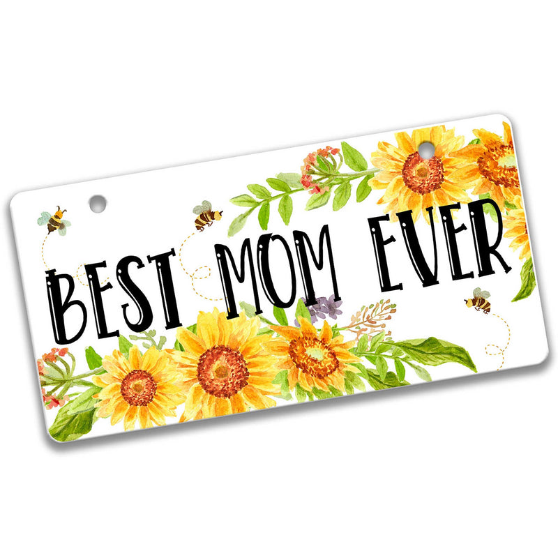 Best Mom Ever Bees with Sunflower Wreath Sign