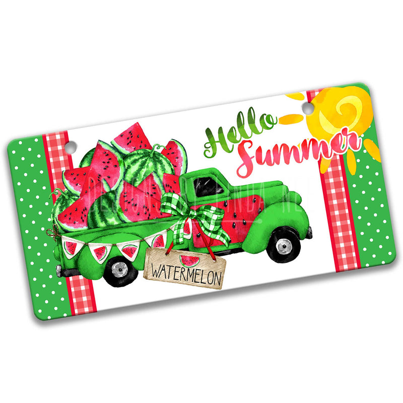 Hello Summer Watermelon Truck 12x6 Sign