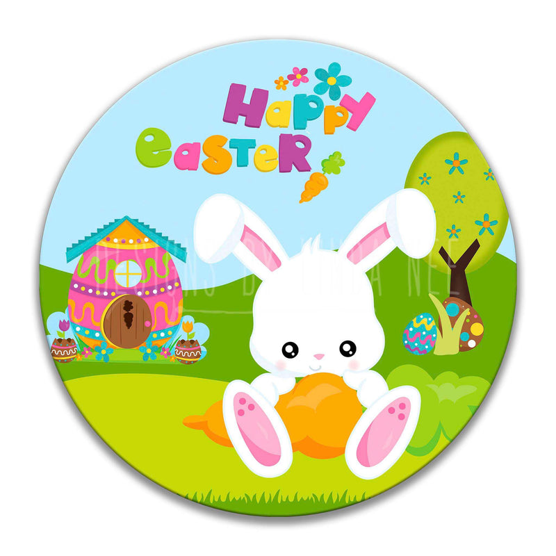 Bright Easter Bunny with Egg House Wreath Sign
