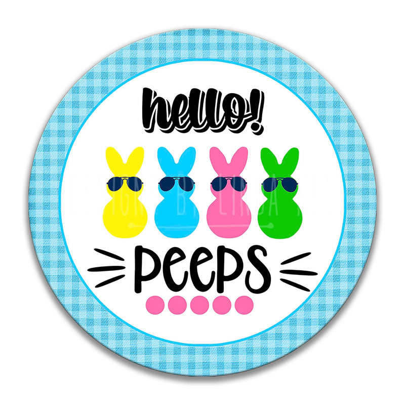 Hello Peeps Bright Easter Wreath Sign