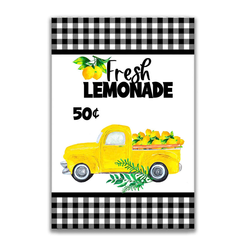Lemon Yellow Pickup Truck Lemonade Vertical Sign