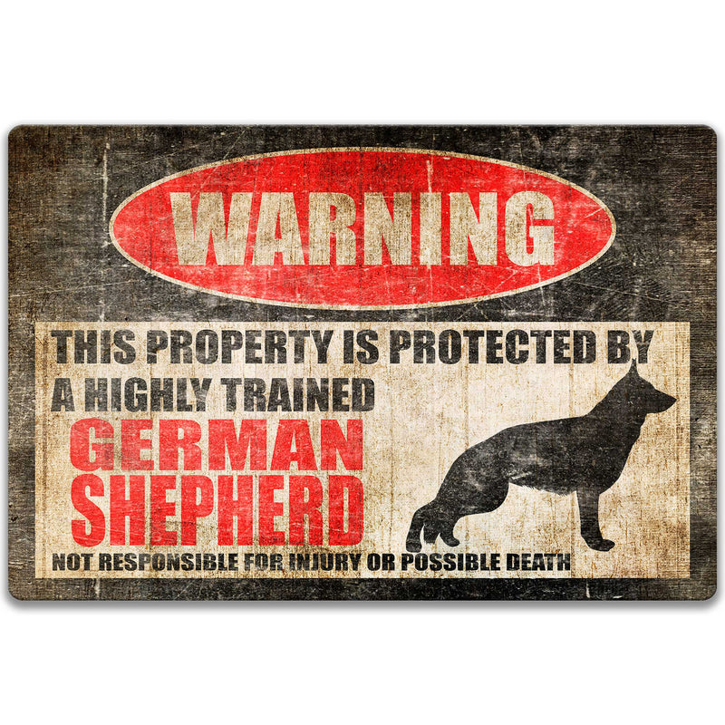 German Shepherd Protected Property Sign