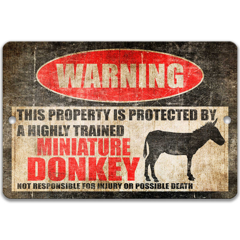 Mini Donkey Protected Property Sign