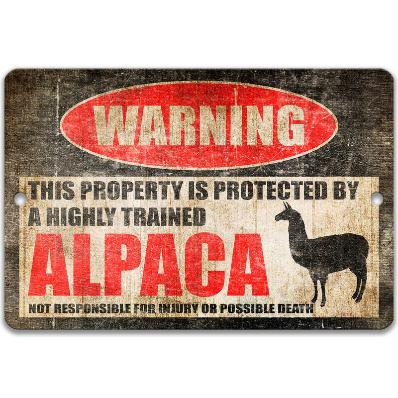 Alpaca Protected Property Sign
