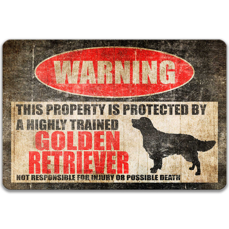 Golden Retriever Protected Property Sign