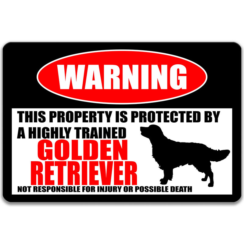 Golden Retriever Protected Property Sign
