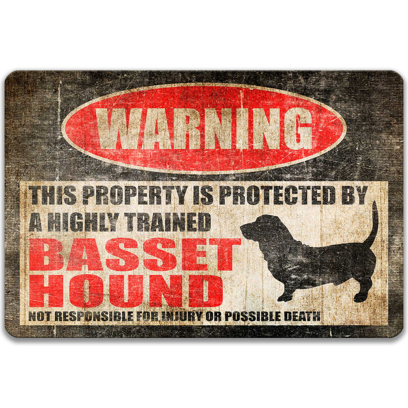 Basset Hound Protected Property Sign
