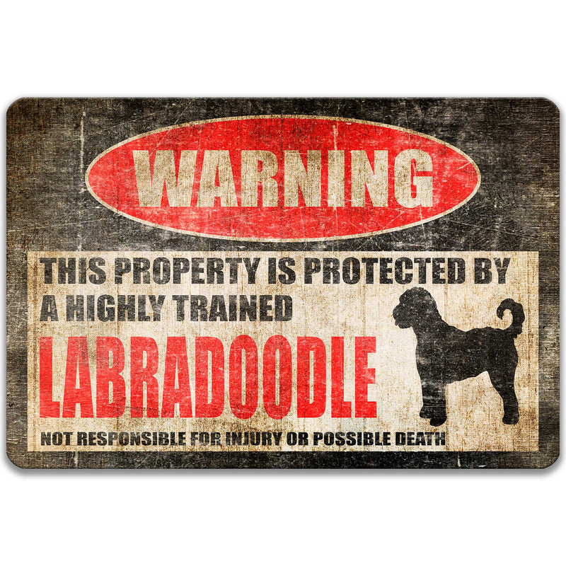 Labradoodle Protected Property Sign