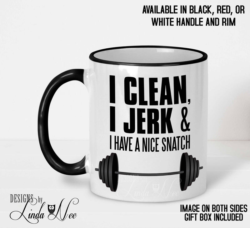 CUSTOm for Tracy Warren Clean Jerk Snatch Weightlifting Mug, Funny Weightlifting Gift, Crossfit Gift,  PI2