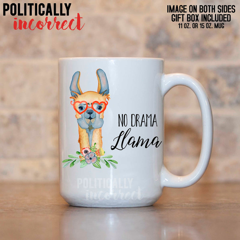 No Drama Llama Mug PERSONALIZED Llama Coffee Mug Llama Gift Llama Birthday Gift Coworker Gift Office Mug Llama Lover Gift Funny Custom PI13