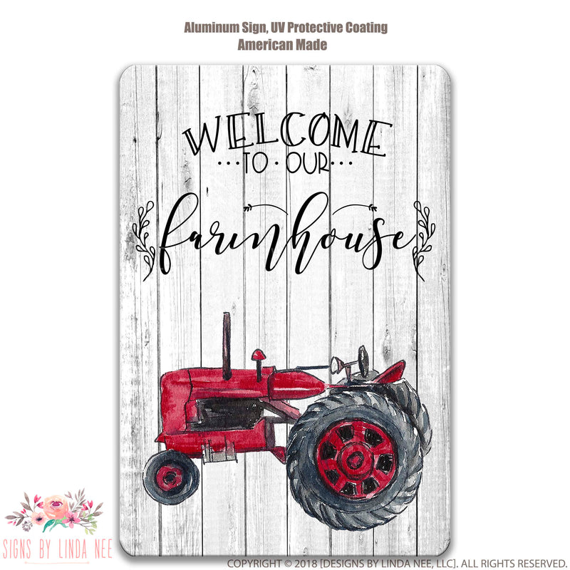 Personalized Red Tractor Sign Farmhouse Sign Vintage Tractor Sign Decoration Country Home Decoration Farm Decor Barn Decor Kitchen SPH8