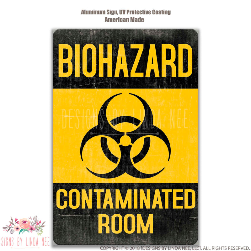 Kids Room Sign BIOHAZARD Contaminated Room Funny Sign Game Room Sign Man Cave Sign Metal Sign Keep Out Warning Sign No Trespassing SSA20
