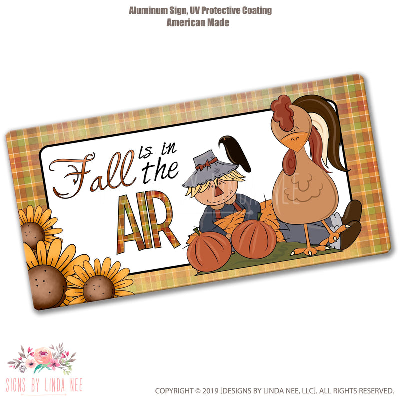 Fall Sign, Wreath Sign, Fall is in the Air Sign, License Plate, Fall Wreath Sign, Craft Supplies, Turkey Sign, Scarecrow Sign, Autumn SHO44