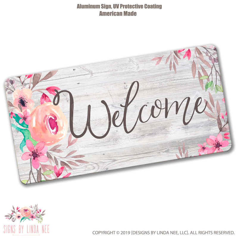 Welcome Wreath Sign, Metal Wreath Sign, Front Door Sign, Hanging Sign, Front Door Welcome Sign, Front Door Decor Sign for Front Porch SPH18