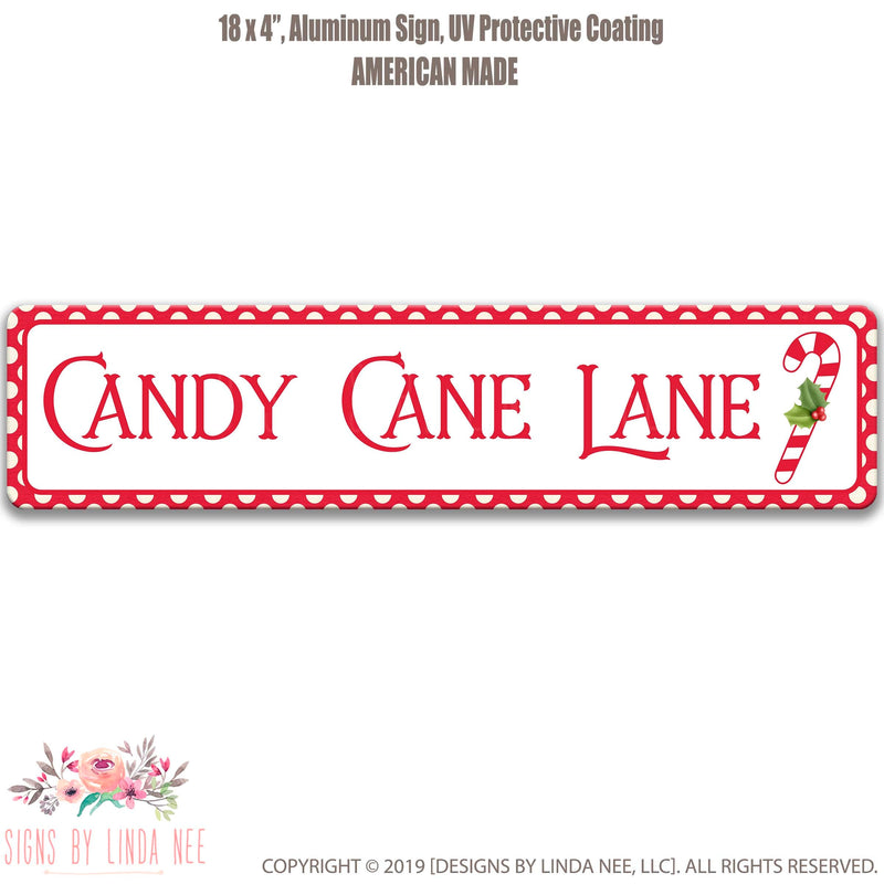 Candy Canes Sign Front Yard Sign Candy Cane Lane Street Sign Front Door Sign Christmas Decor Holiday Decor Mantel Decor Novelty Sign SHO86