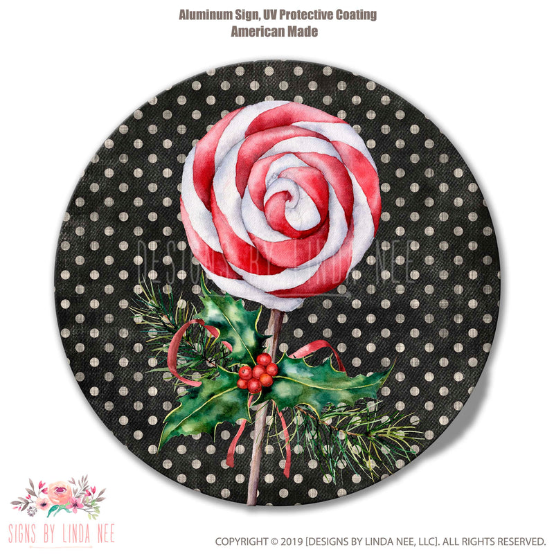 Candy Cane Sign, Peppermint Candy Wreath Sign, Christmas Wreath Sign, Christmas Decor, Front Door Sign, Wreath Center Sign Circle Sign SHO99