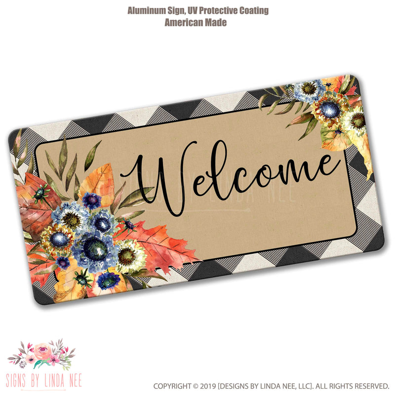 Fall Wreath Sign, Fall Welcome Sign, Autumn Wreath, Sunflowers Wreath, Fall Sign, Fall Decor, Autumn Decor, Autumn Wreath Sign Floral SHO144