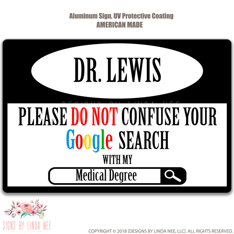 Personalized Medical Degree GOOGLE Search Medical Degree Sign, Funny Doctor Sign, Medical Sign, Funny Doctor Gift, Office Sign PHD SGS2