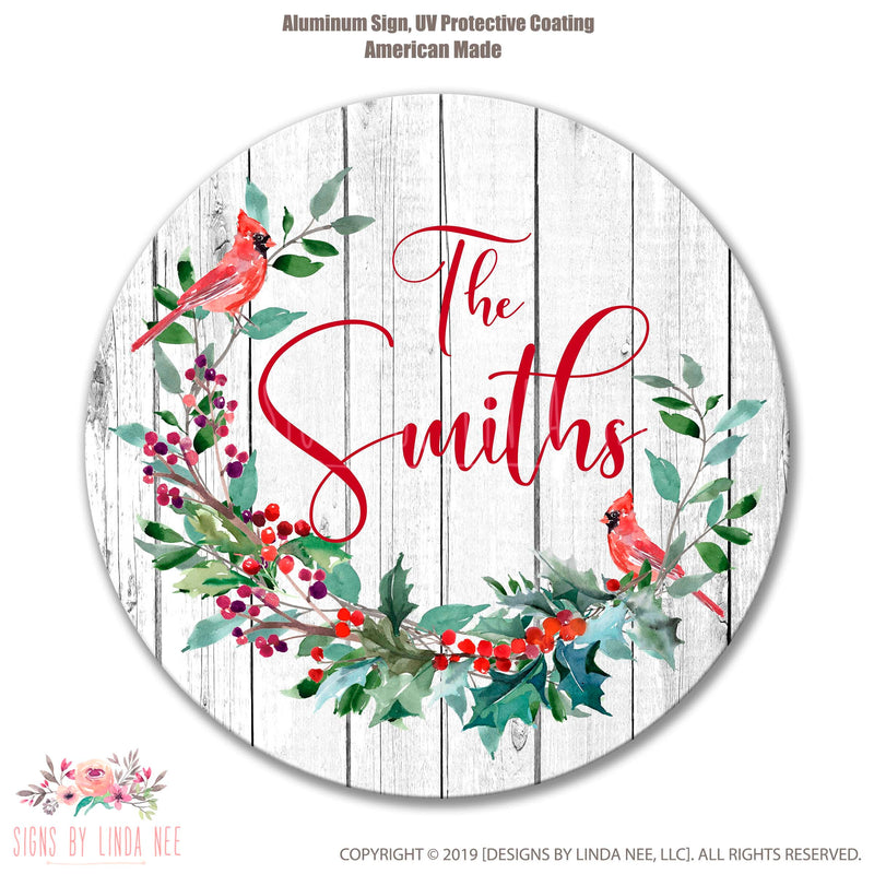 Personalized Christmas Sign, Family Name Sign, Christmas Wreath Sign, Christmas Decor, Holiday Sign, Housewarming Gift, Wood Sign SHO232