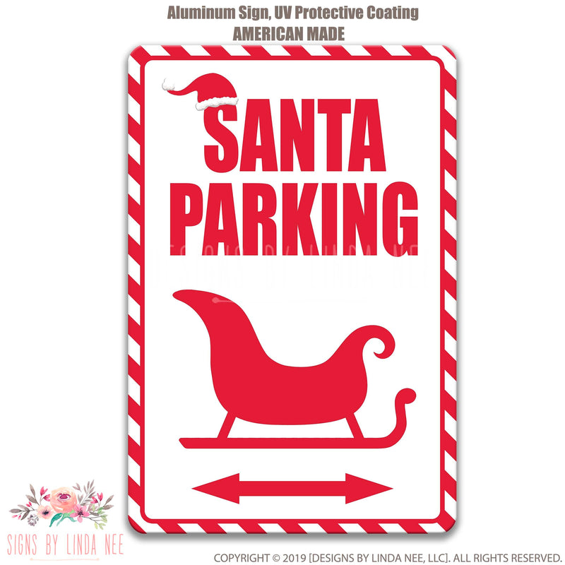 Santa Parking Sign, Santa Sled Decor, Santa Sled Sign, Christmas Decor, Santa Claus Christmas Sign, Santa Sleigh Parking Sign SHO214