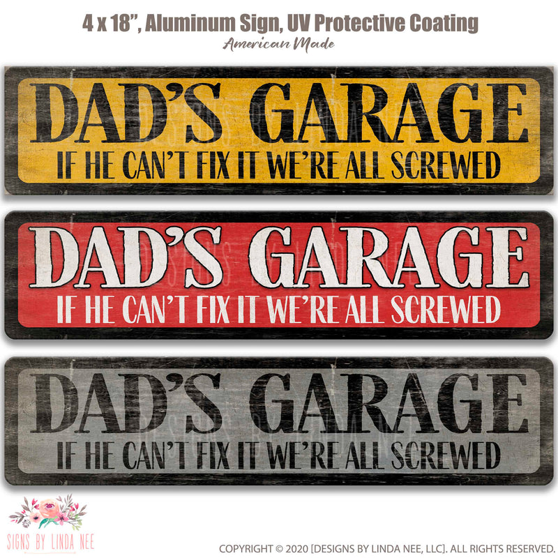 Dad's Garage Street Sign