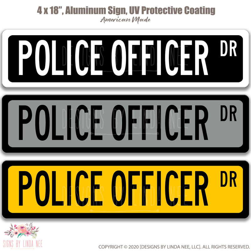 Police Officer Sign, Gift for Policeman, Police Academy Graduation Gift Police Decor Personalized Street Sign Custom Gift for Policeman OCC6