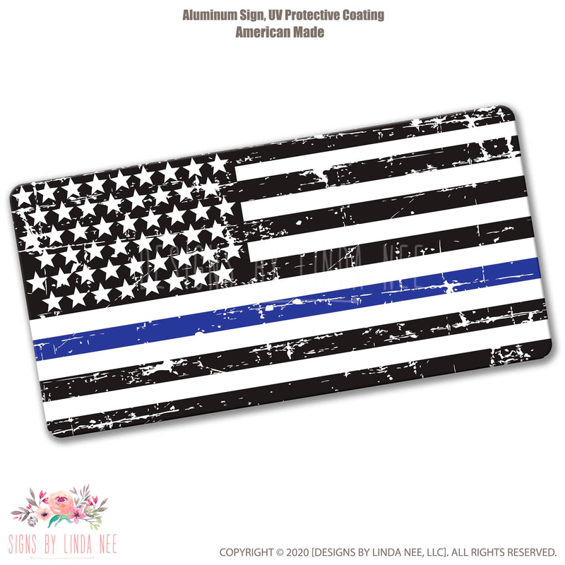 Thin Blue Line Flag, Back the Blue Sign, Police Officer Gift, Police Wreath Sign, Defend the Blue, Blue Lives Matter, Policeman Gift SPH76