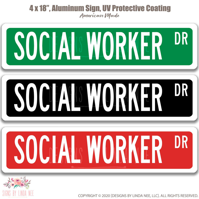 Social Worker Sign, Gift for Social Worker, Graduation Gift, Social Worker Decor, Personalized Street Sign, Custom Gift for MSW BSW OCC8