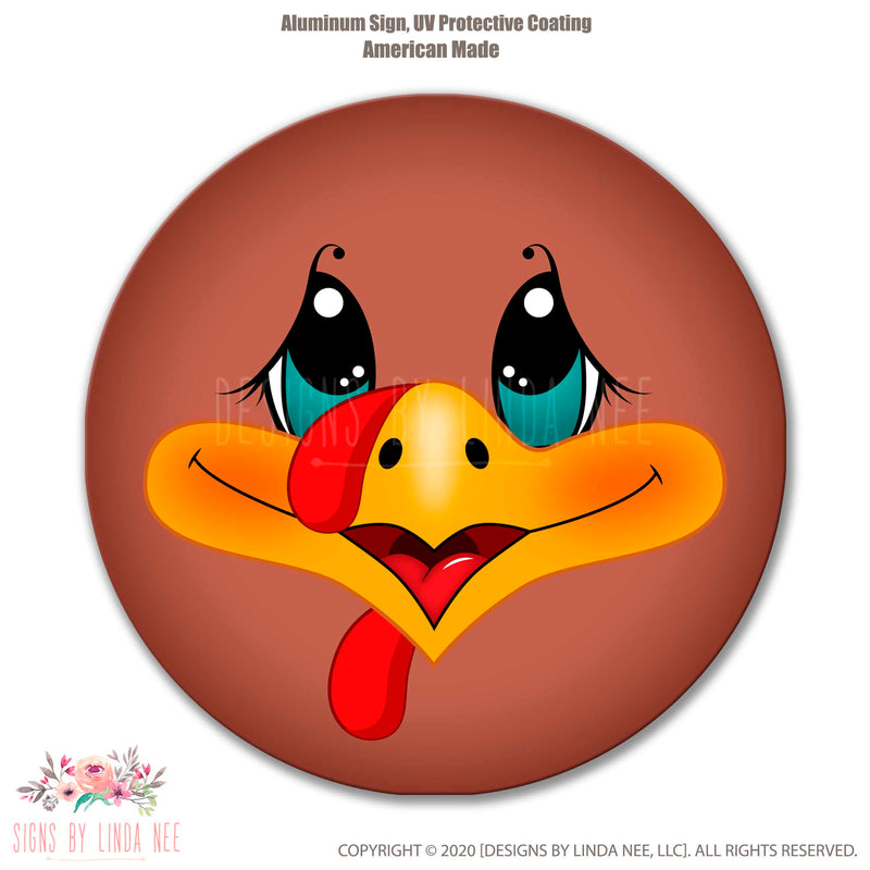Open Mouth Blue Eyed Turkey Face Sign