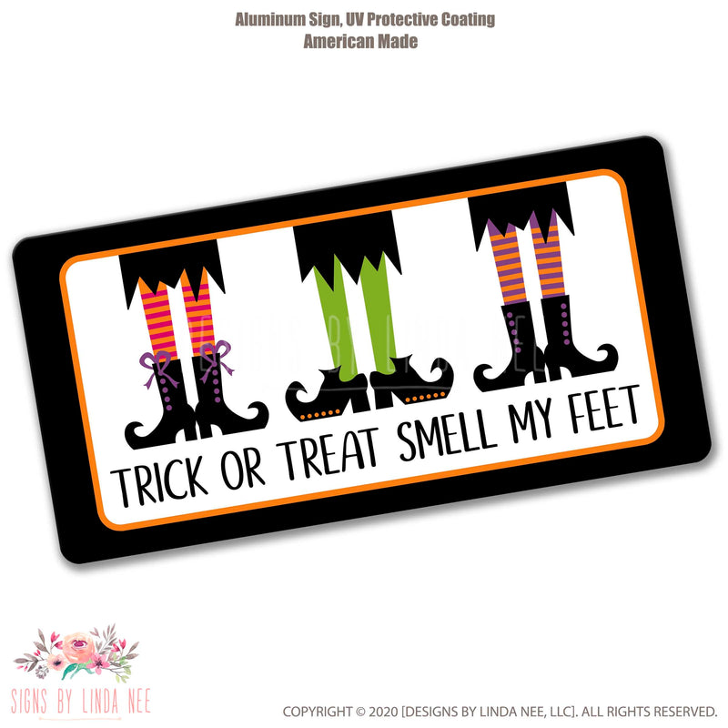 Trick or Treat Sign, Halloween Wreath Sign, Witch Sign, Halloween Porch Sign, Front Door Sign, Halloween Wall Sign, Craft Supplies SHO283