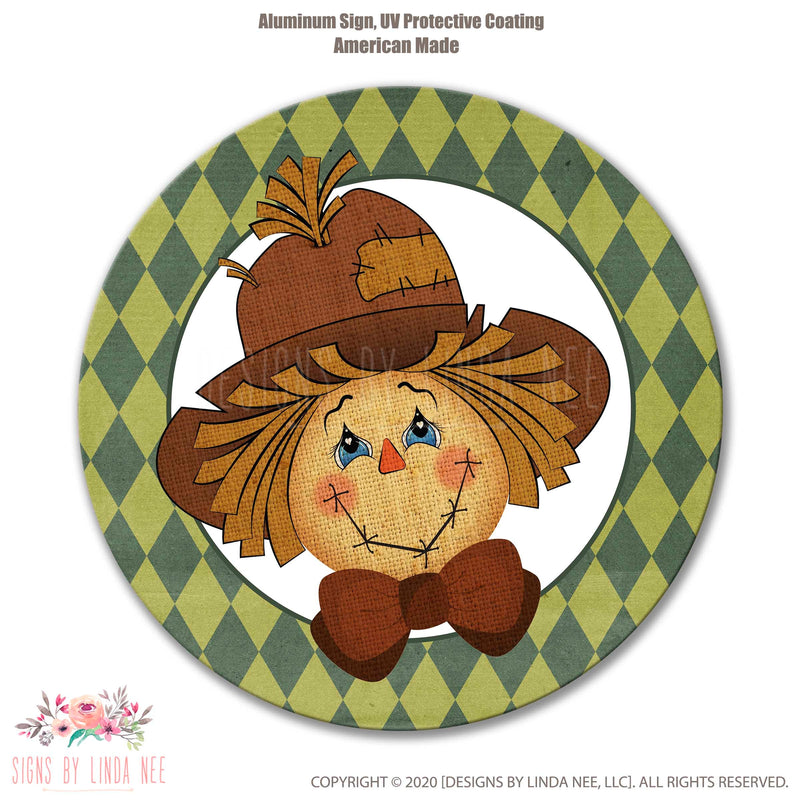 Scarecrow Face Wreath Sign, Fall Wreath Sign, Scarecrow Wreath Autumn Home Decor, Cute Scarecrow Wreath, Front Door Sign, Attachment SHO294