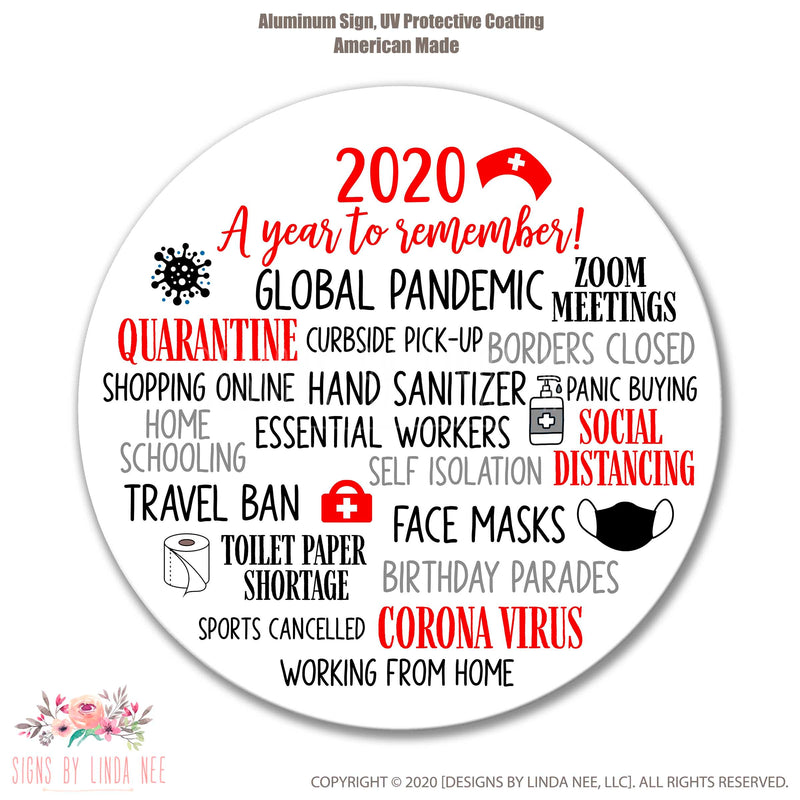 2020 Quarantine Sign 2020 A Year to Remember Christmas Pandemic Sign Commemorative Gift Pandemic Sign Covid Sign Funny Wreath Sign SHO308