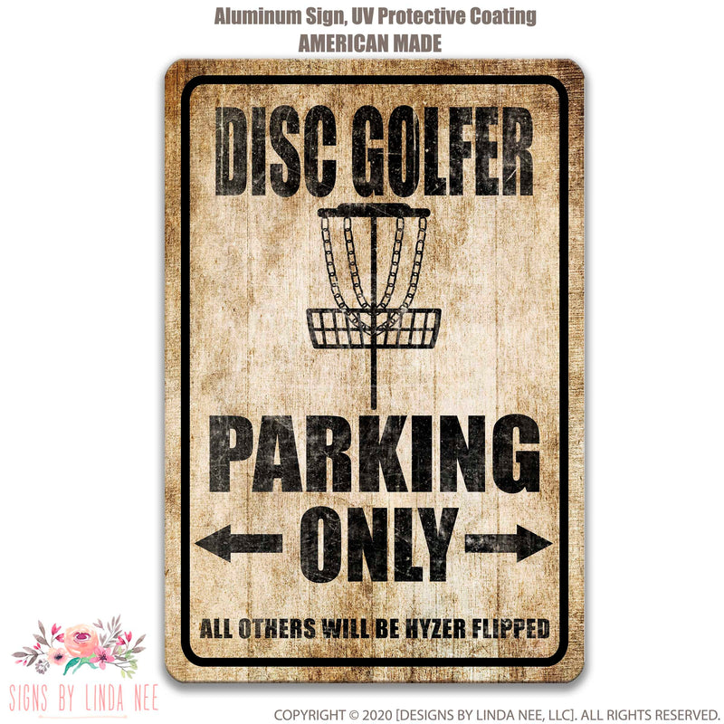 Disc Golfer Parking Sign