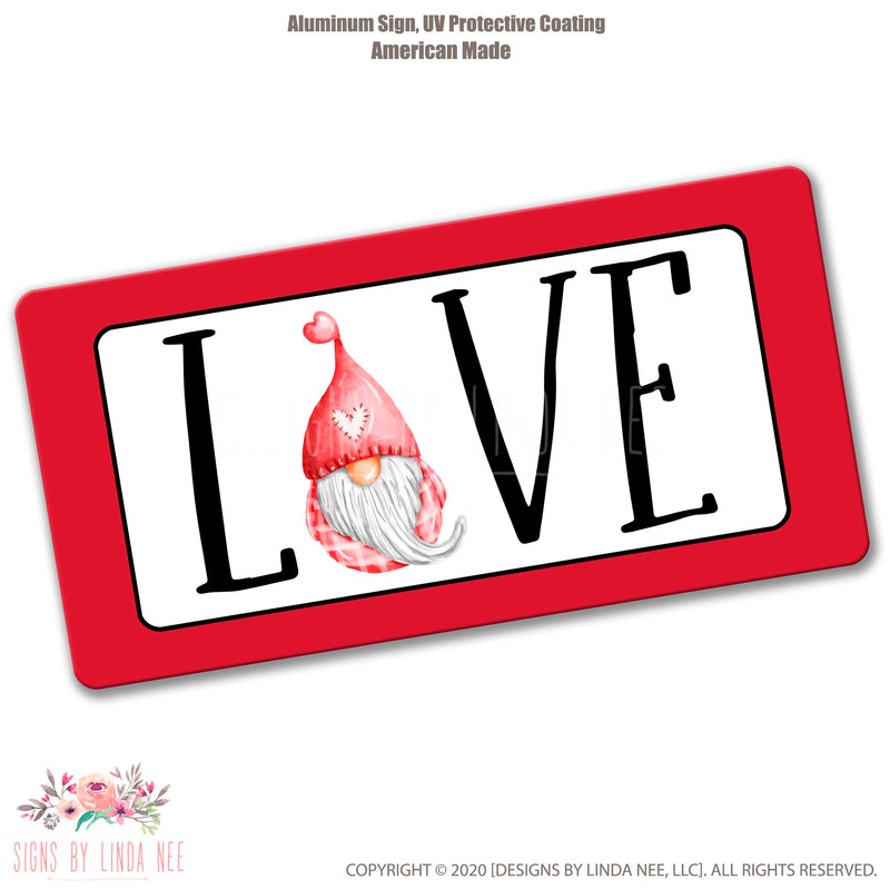 Gnome Love Red Valentine Sign