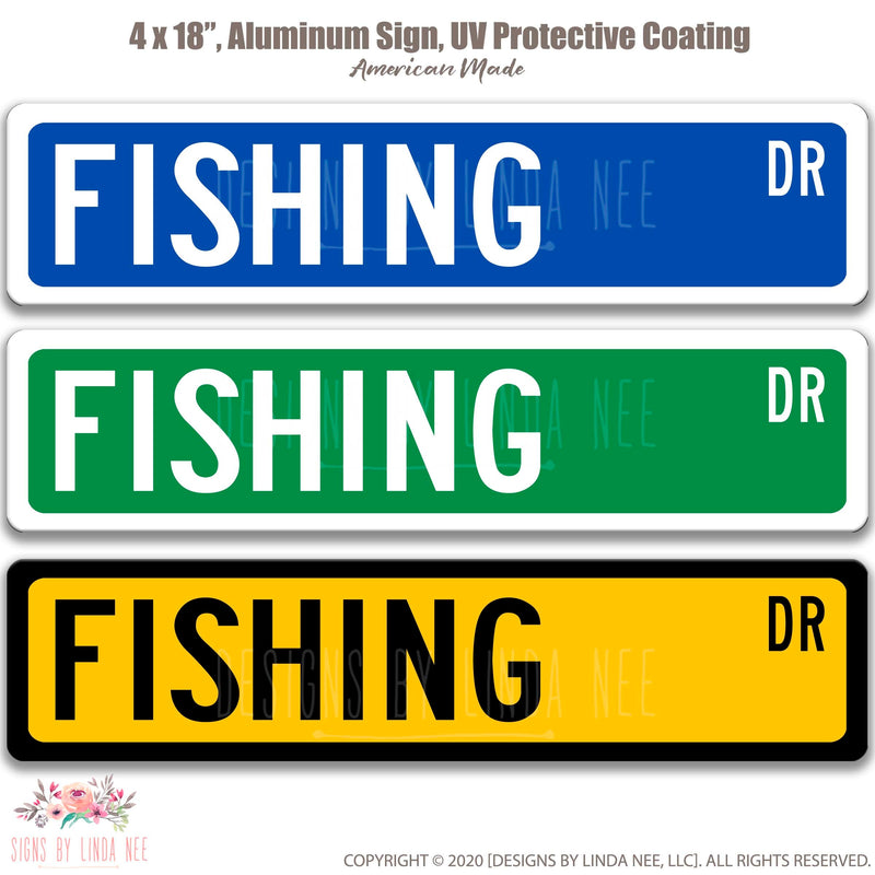 Fishing Sign, Fishing Street Sign, Gift for Fisherman Fishing Fan Gift Bass Fishing Decor Fishing Wall Decor Fly Fishing Deep Sea OCC41