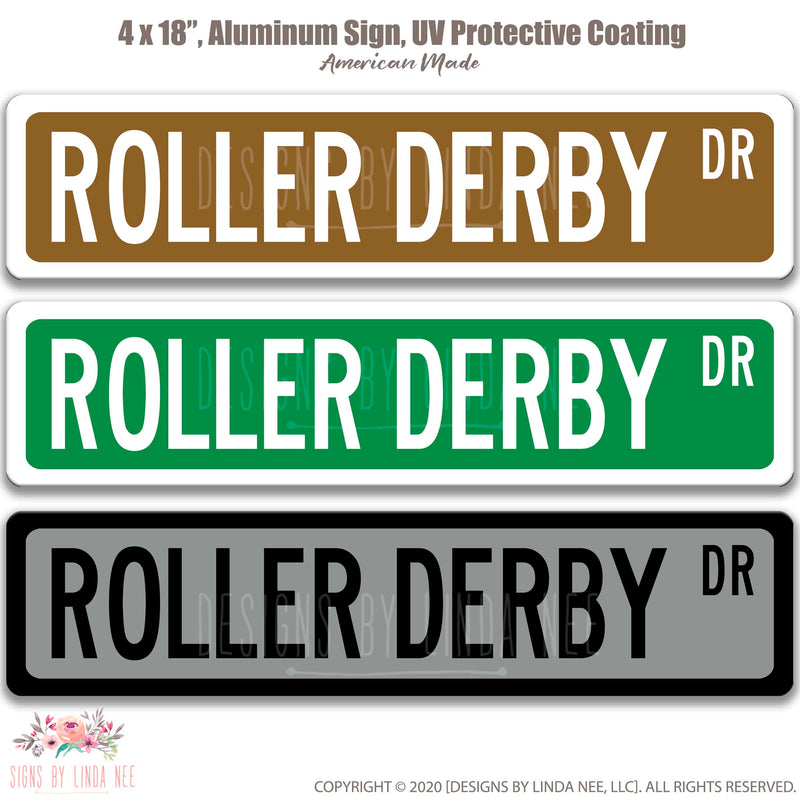Floor Hockey Street Sign Trio Brown with white, Green with white and Gray with black