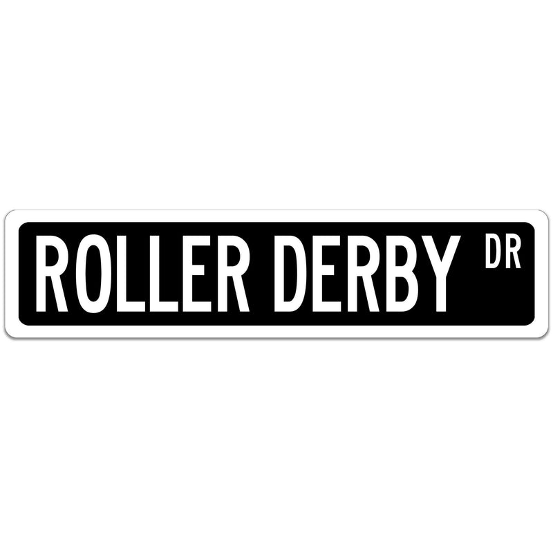 Floor Hockey Street Sign Black with white font