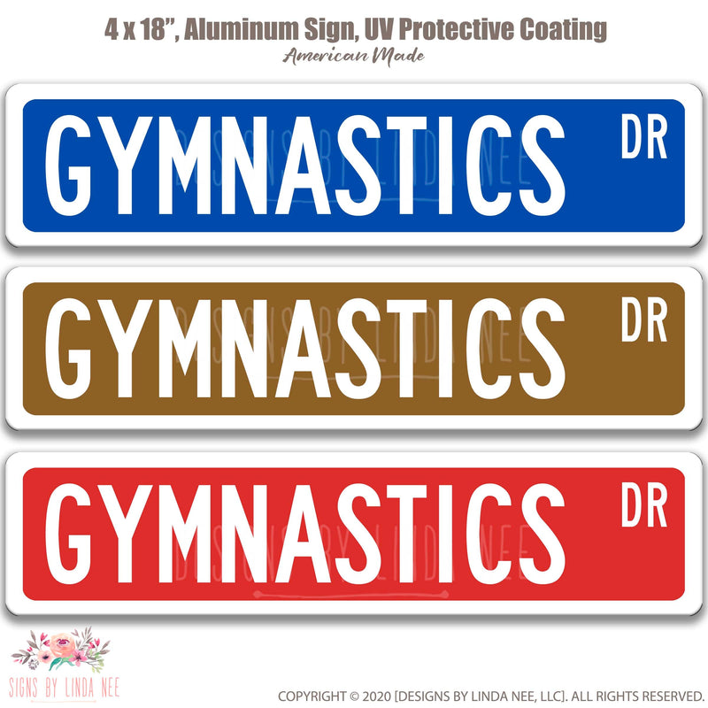 Gymnastics, Gymnastics Sign, Gymnastics Gifts, Gymnastics Team Gift, Kids Room Sign Gymnastics Street Sign, Gymnastics Birthday Sign OCC120