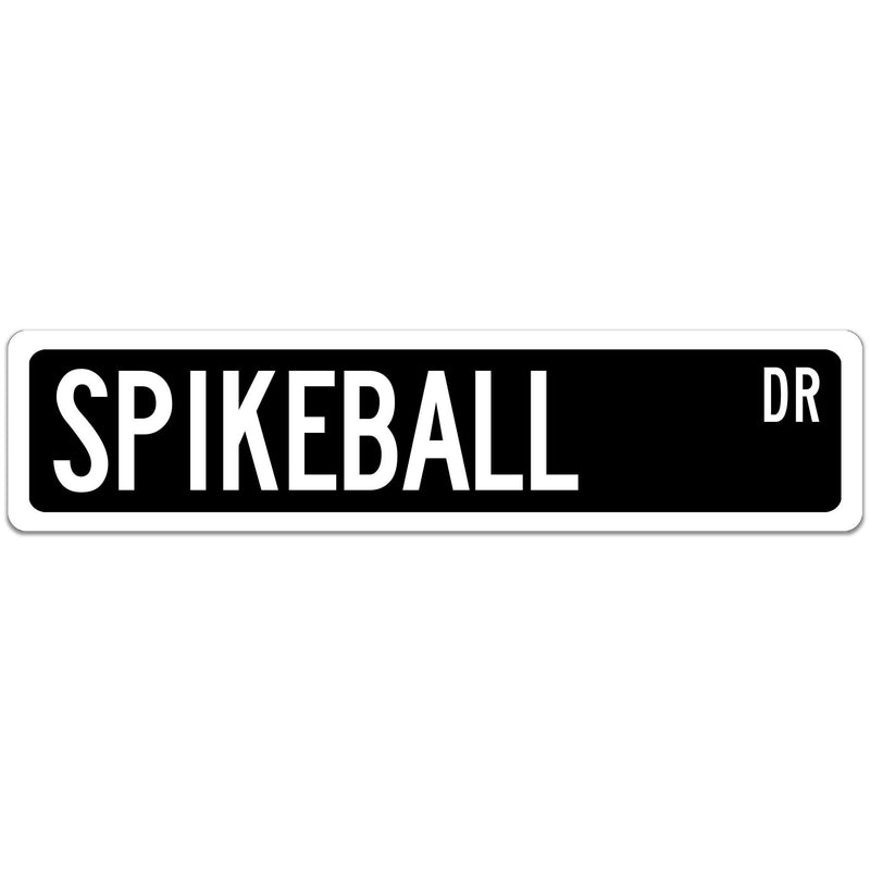 Spikeball Street Sign Black with white font 