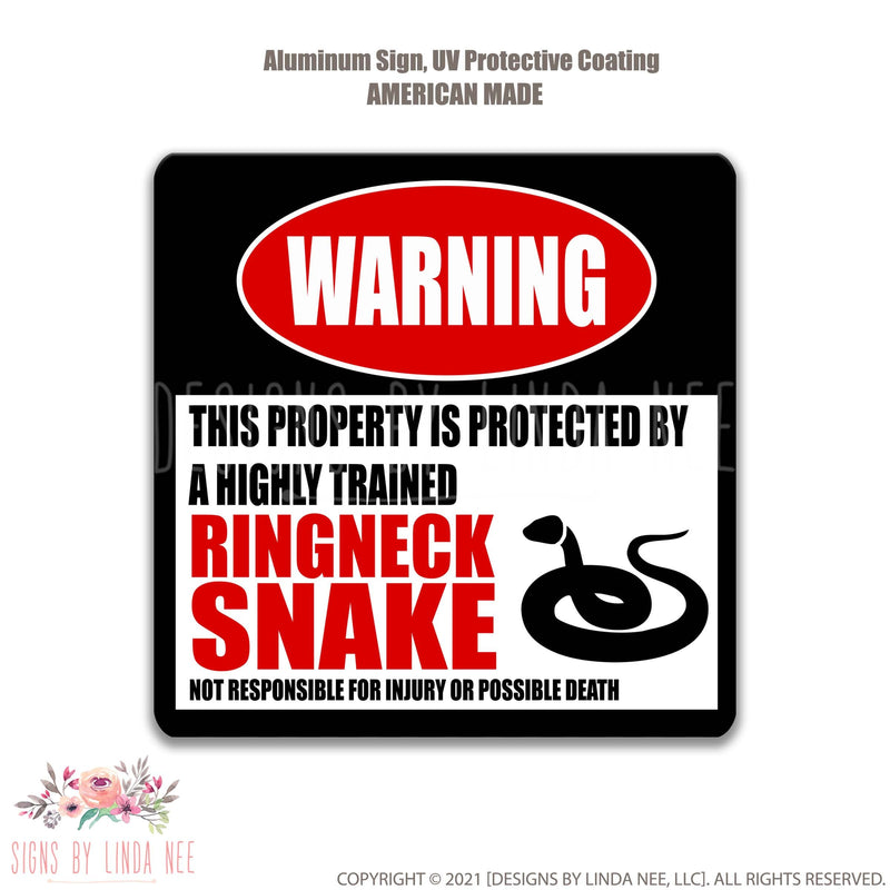 Ringneck Snake Square Protected Property Sign