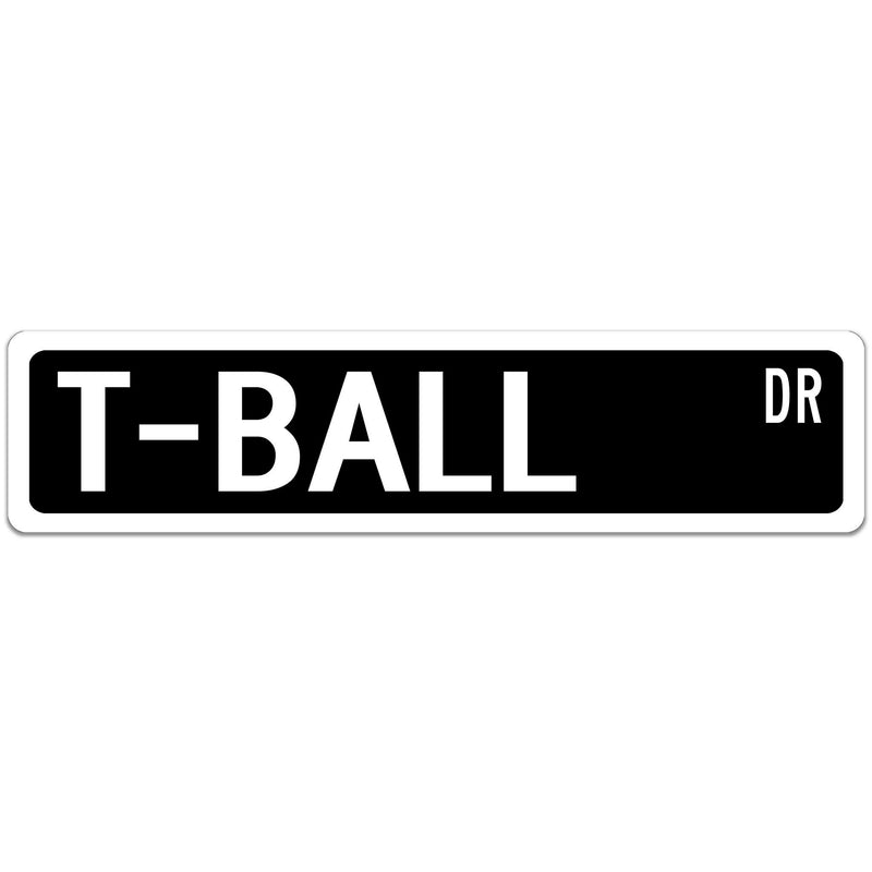 T-Ball Street Sign Black with white font
