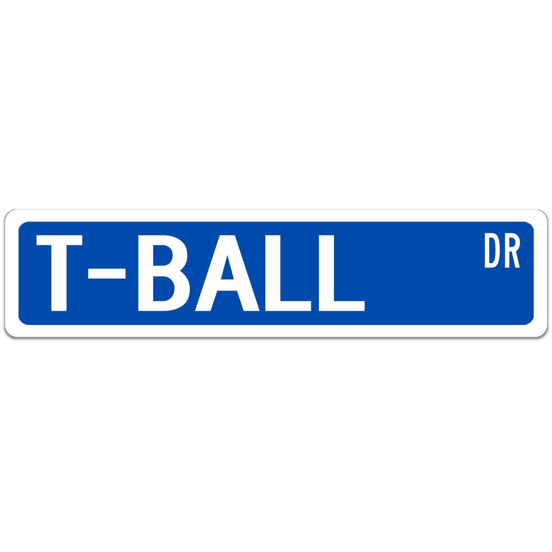 T-Ball Street Sign Blue with white font